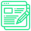 Content writing icon with document & pencil – copywriting services, blog writing, content marketing Australia, SEO Sydney.
